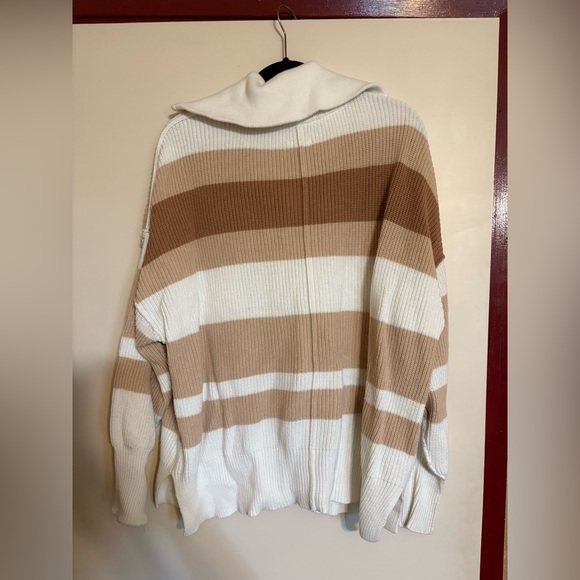 Aerie Beyond Quarter Zip Sweater Toasty Combo - Picture 4 of 4